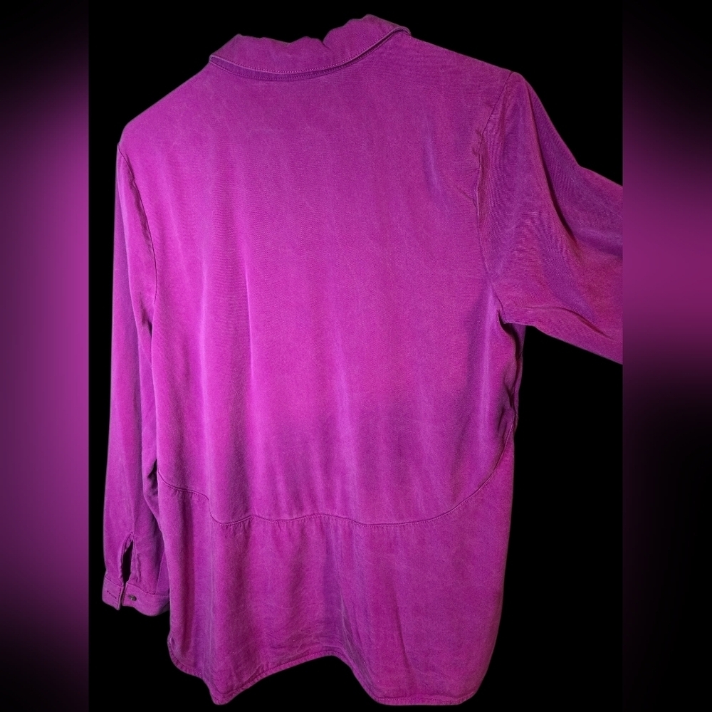 J.Jill Button Down Pullover Tunic Purple Top, Size Medium - Picture 4 of 5